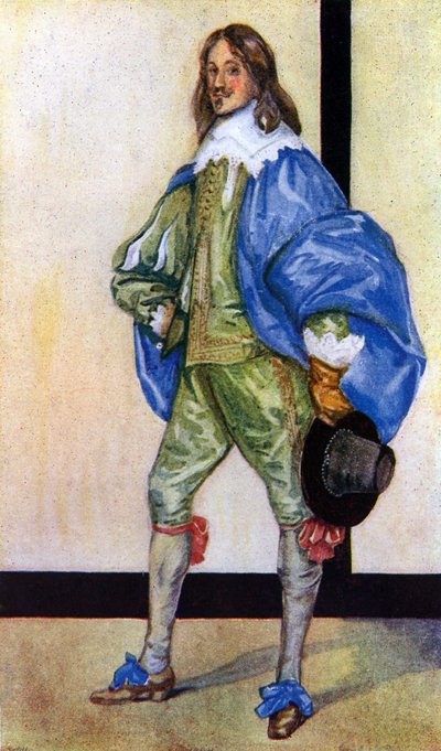 Costume maschile durante il regno di Carlo I (1625-1649) da Dion Clayton Calthrop